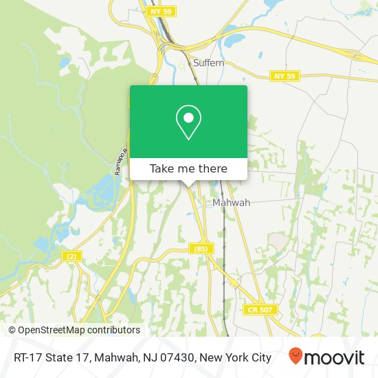 Mapa de RT-17 State 17, Mahwah, NJ 07430