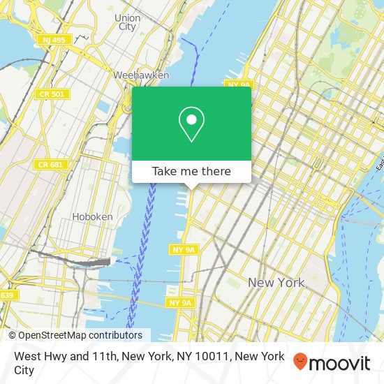 West Hwy and 11th, New York, NY 10011 map