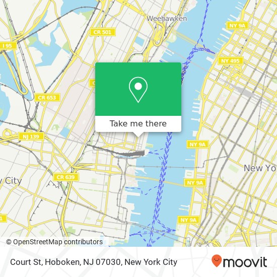 Mapa de Court St, Hoboken, NJ 07030