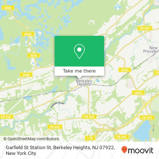 Mapa de Garfield St Station St, Berkeley Heights, NJ 07922