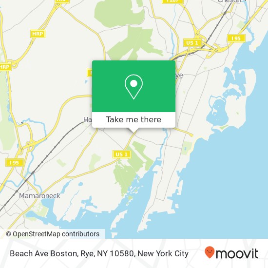 Beach Ave Boston, Rye, NY 10580 map