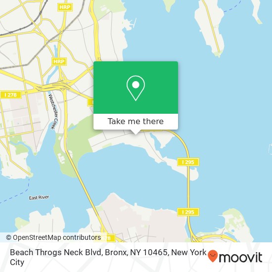 Mapa de Beach Throgs Neck Blvd, Bronx, NY 10465