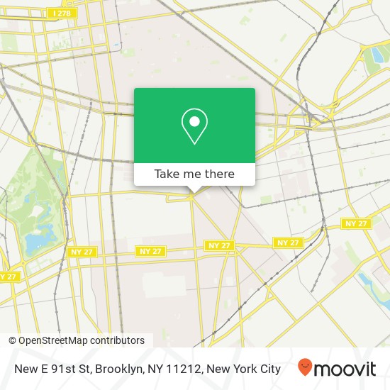Mapa de New E 91st St, Brooklyn, NY 11212