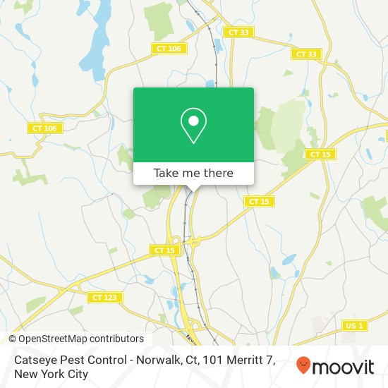 Catseye Pest Control - Norwalk, Ct, 101 Merritt 7 map