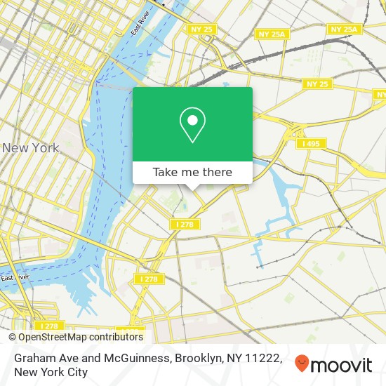 Graham Ave and McGuinness, Brooklyn, NY 11222 map