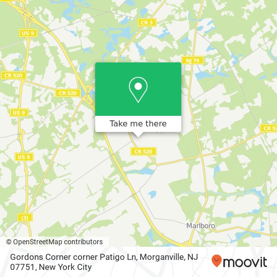 Gordons Corner corner Patigo Ln, Morganville, NJ 07751 map