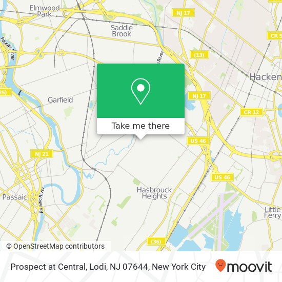 Mapa de Prospect at Central, Lodi, NJ 07644