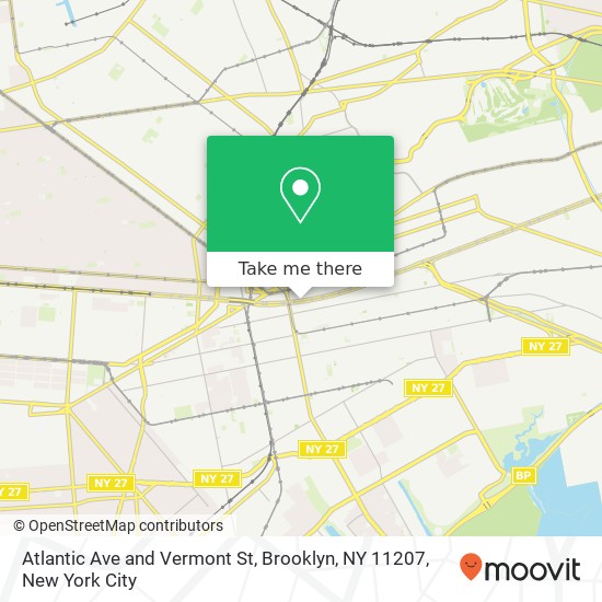Atlantic Ave and Vermont St, Brooklyn, NY 11207 map