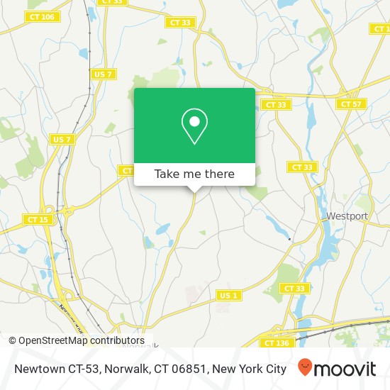 Mapa de Newtown CT-53, Norwalk, CT 06851