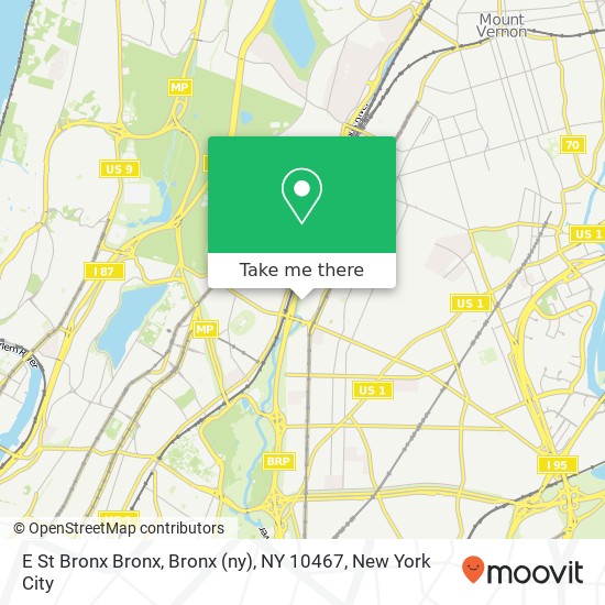 Mapa de E St Bronx Bronx, Bronx (ny), NY 10467