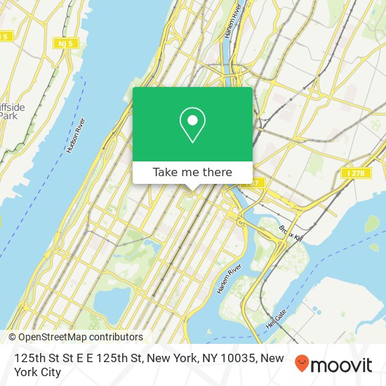 Mapa de 125th St St E E 125th St, New York, NY 10035