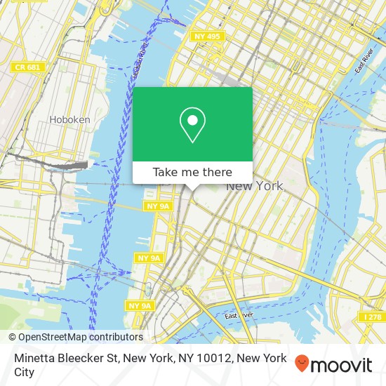 Mapa de Minetta Bleecker St, New York, NY 10012