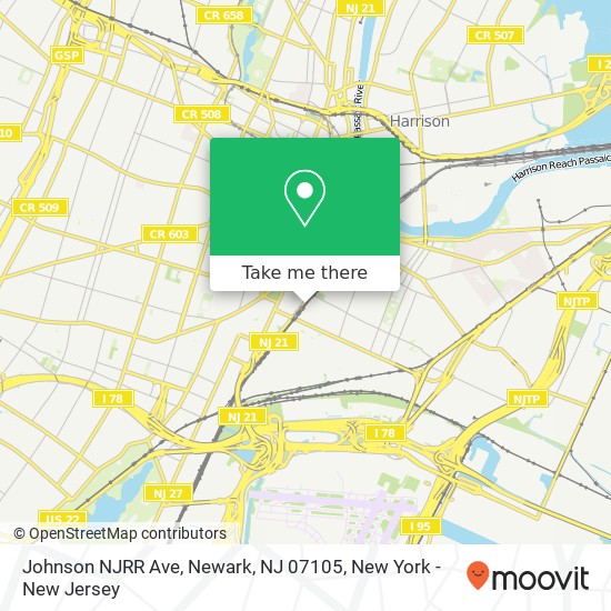 Johnson NJRR Ave, Newark, NJ 07105 map