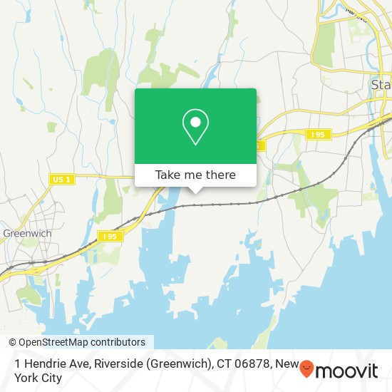 Mapa de 1 Hendrie Ave, Riverside (Greenwich), CT 06878
