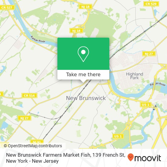 Mapa de New Brunswick Farmers Market Fish, 139 French St