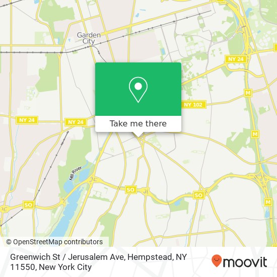 Mapa de Greenwich St / Jerusalem Ave, Hempstead, NY 11550