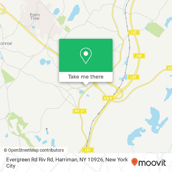 Mapa de Evergreen Rd Riv Rd, Harriman, NY 10926