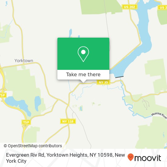 Mapa de Evergreen Riv Rd, Yorktown Heights, NY 10598