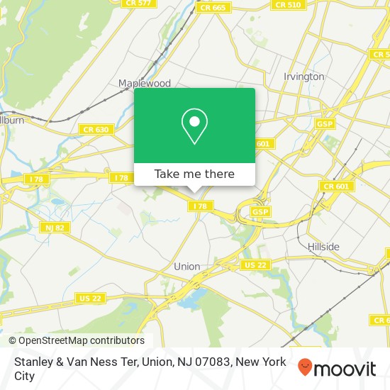 Stanley & Van Ness Ter, Union, NJ 07083 map