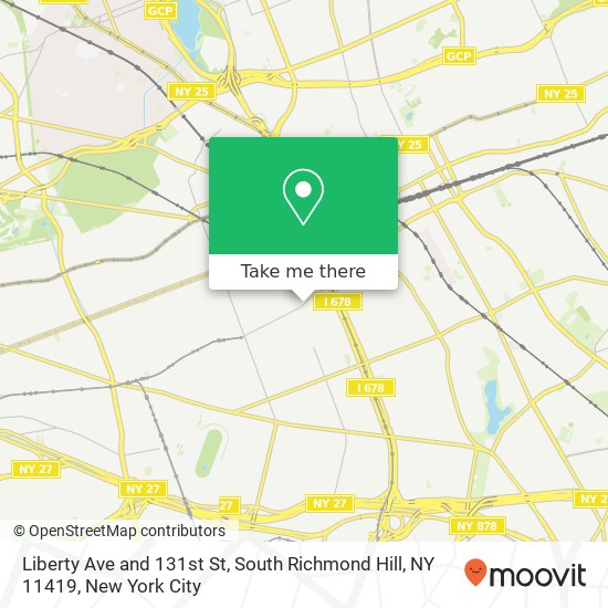 Mapa de Liberty Ave and 131st St, South Richmond Hill, NY 11419