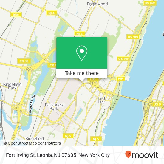 Mapa de Fort Irving St, Leonia, NJ 07605