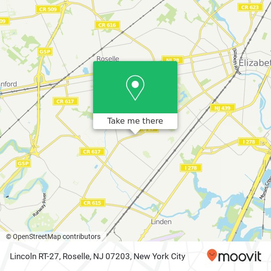 Lincoln RT-27, Roselle, NJ 07203 map