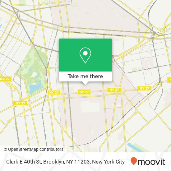 Clark E 40th St, Brooklyn, NY 11203 map