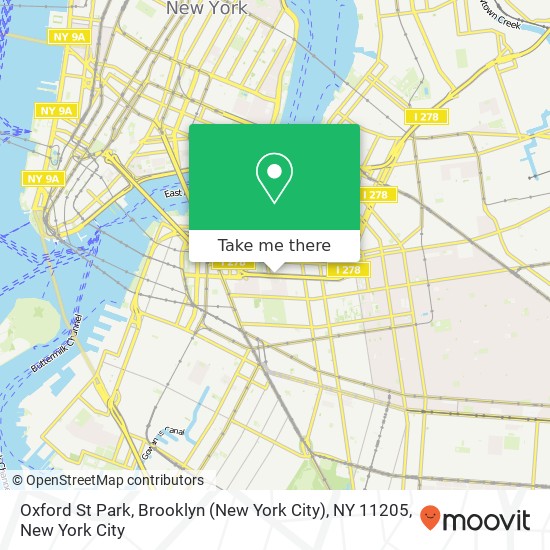 Mapa de Oxford St Park, Brooklyn (New York City), NY 11205