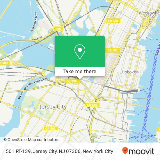 Mapa de 501 RT-139, Jersey City, NJ 07306