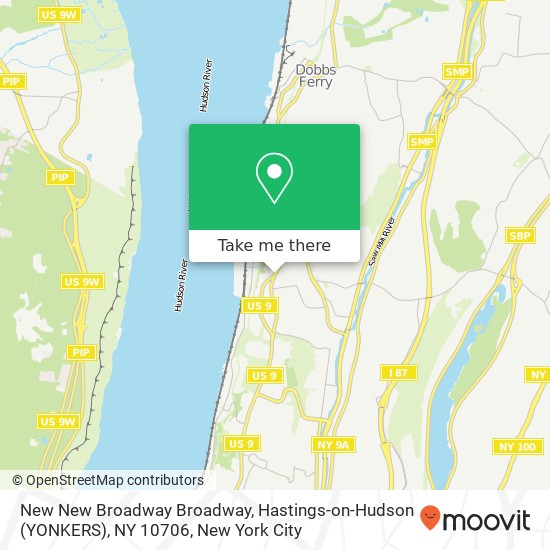 Mapa de New New Broadway Broadway, Hastings-on-Hudson (YONKERS), NY 10706