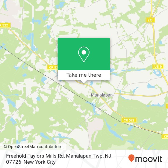 Freehold Taylors Mills Rd, Manalapan Twp, NJ 07726 map