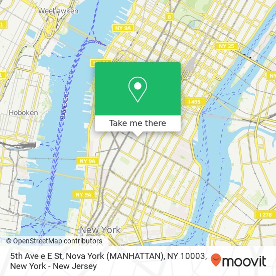 5th Ave e E St, Nova York (MANHATTAN), NY 10003 map