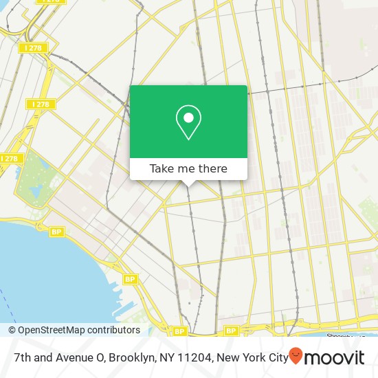 Mapa de 7th and Avenue O, Brooklyn, NY 11204