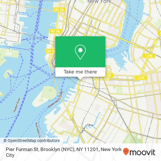 Mapa de Pier Furman St, Brooklyn (NYC), NY 11201