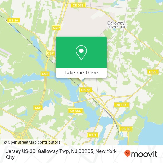 Mapa de Jersey US-30, Galloway Twp, NJ 08205