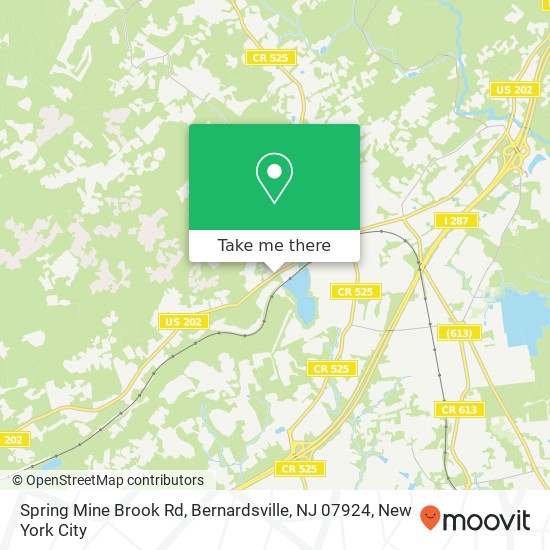 Mapa de Spring Mine Brook Rd, Bernardsville, NJ 07924