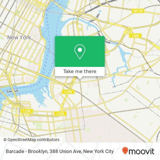 Barcade - Brooklyn, 388 Union Ave map