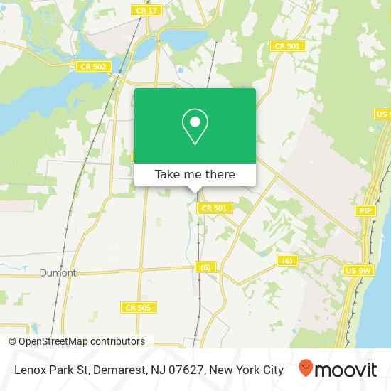 Mapa de Lenox Park St, Demarest, NJ 07627