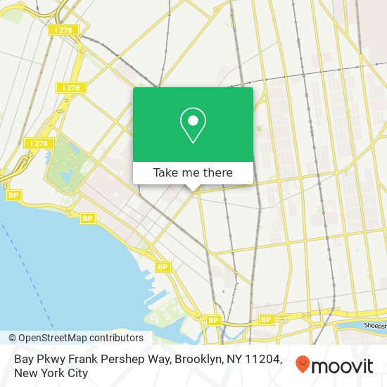 Bay Pkwy Frank Pershep Way, Brooklyn, NY 11204 map