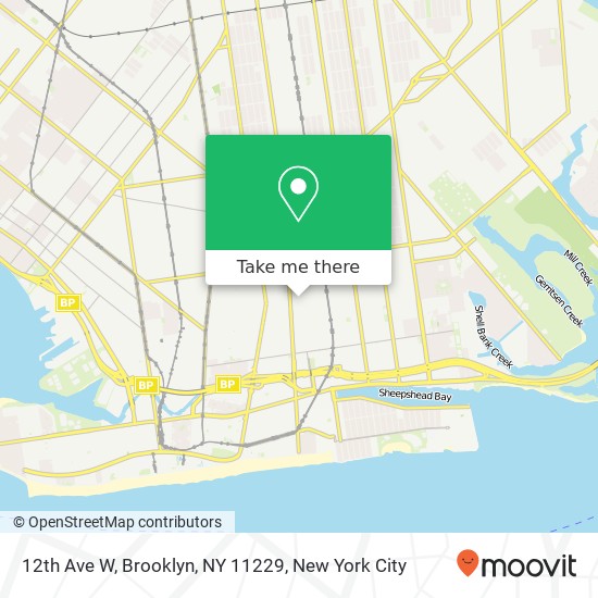 Mapa de 12th Ave W, Brooklyn, NY 11229