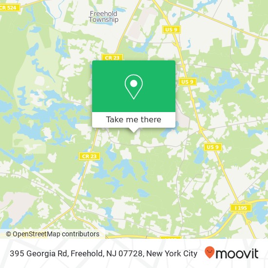 Mapa de 395 Georgia Rd, Freehold, NJ 07728