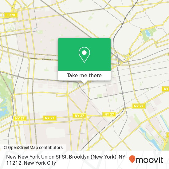 Mapa de New New York Union St St, Brooklyn (New York), NY 11212