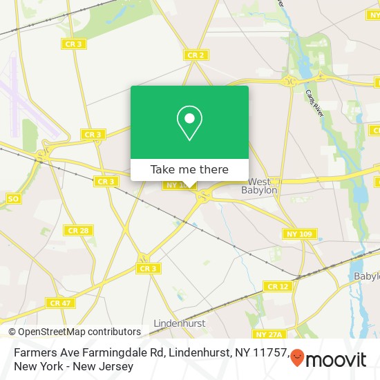 Mapa de Farmers Ave Farmingdale Rd, Lindenhurst, NY 11757