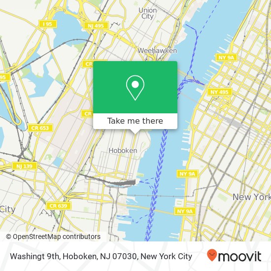 Mapa de Washingt 9th, Hoboken, NJ 07030
