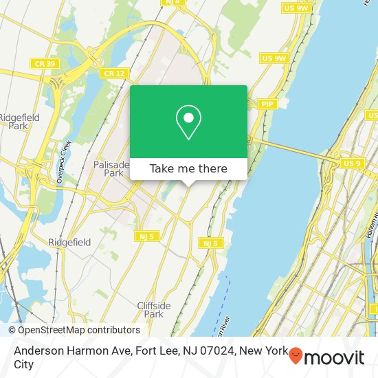 Anderson Harmon Ave, Fort Lee, NJ 07024 map