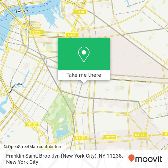 Franklin Saint, Brooklyn (New York City), NY 11238 map