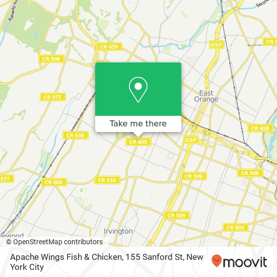 Apache Wings Fish & Chicken, 155 Sanford St map