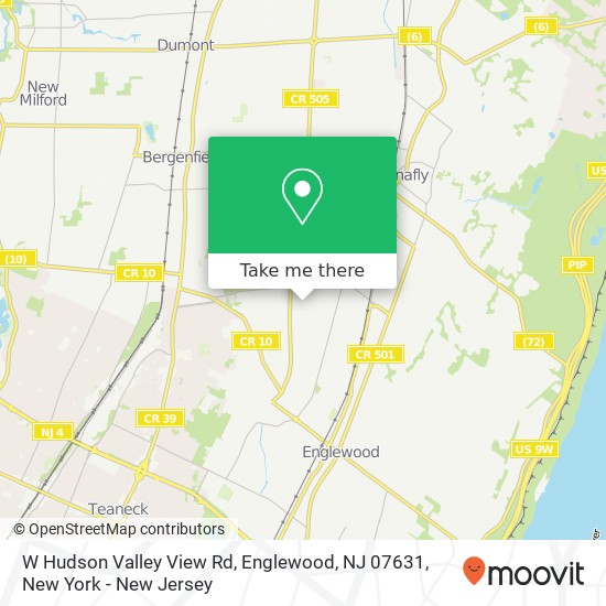 Mapa de W Hudson Valley View Rd, Englewood, NJ 07631