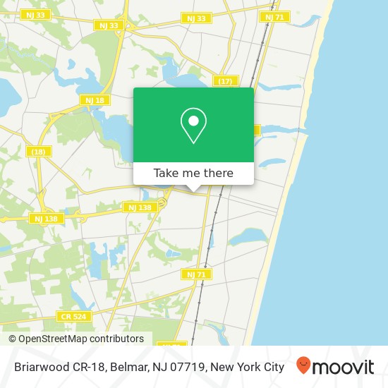 Mapa de Briarwood CR-18, Belmar, NJ 07719