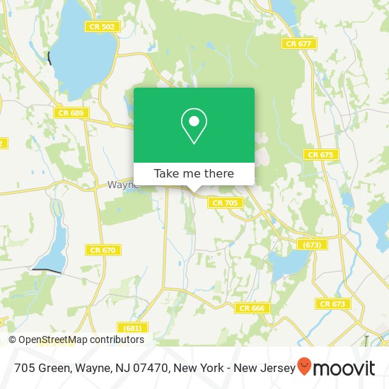 Mapa de 705 Green, Wayne, NJ 07470